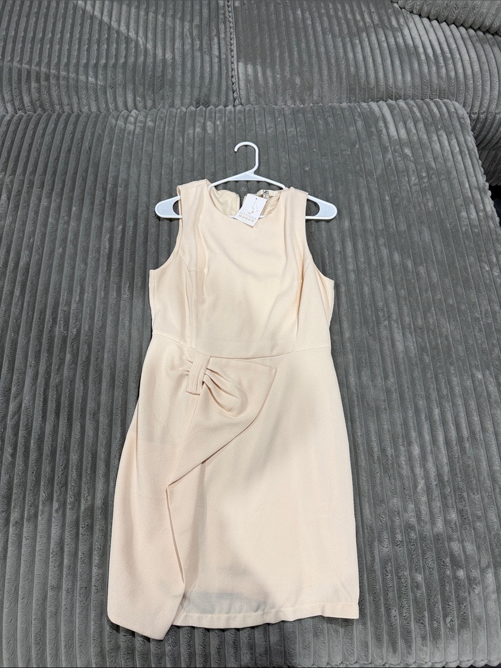 Ya Los Angeles Cream Sleeveless Mini Dress with Front Twist